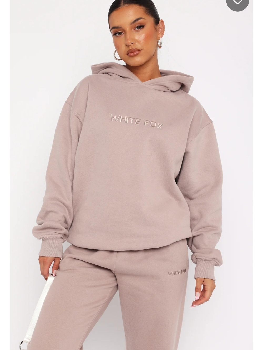 White Fox Stay Lifted Oversized Hoodie And Sweatpants - Cinnamon